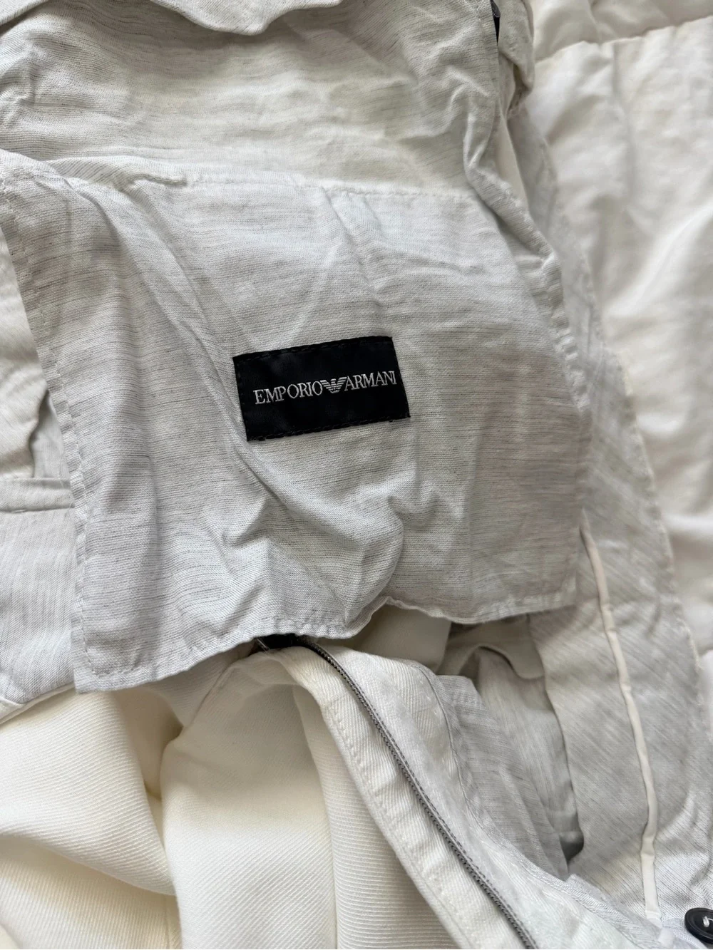 Emporio Armani Men's Cream Dress Pants - Slim Tailored Style